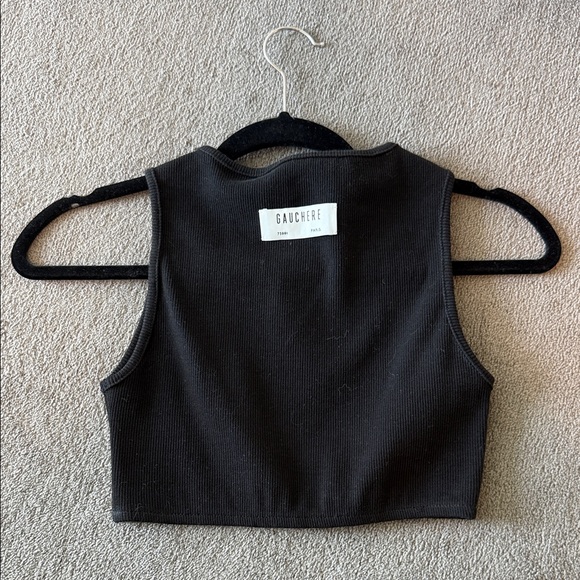 Black Ribbed Crop Top - Picture 3 of 4
